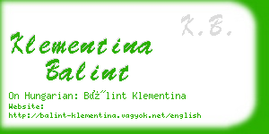 klementina balint business card